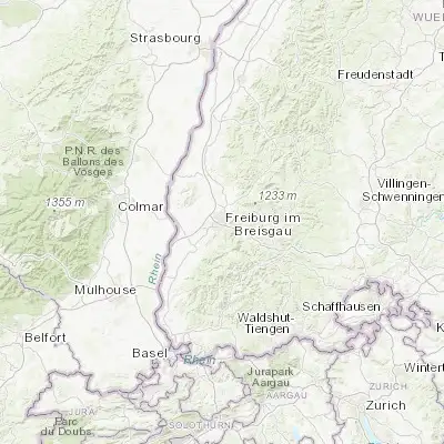 Map showing location of Freiburg (47.995900, 7.852220)