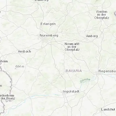 Map showing location of Freystadt (49.200070, 11.330320)