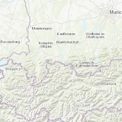Map showing location of Füssen (47.571430, 10.701710)