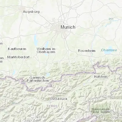 Map showing location of Gaißach (47.750000, 11.583330)