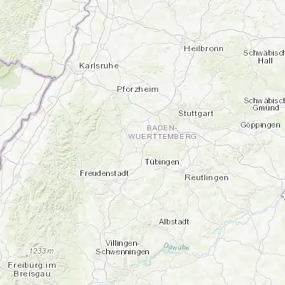 Map showing location of Gärtringen (48.641760, 8.900730)