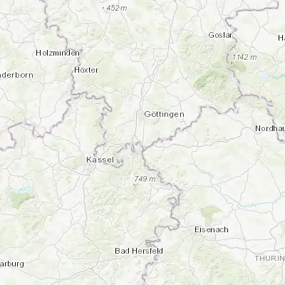 Map showing location of Gemeinde Friedland (51.416670, 9.933330)