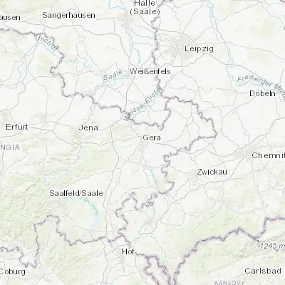 Map showing location of Gera (50.880290, 12.081870)