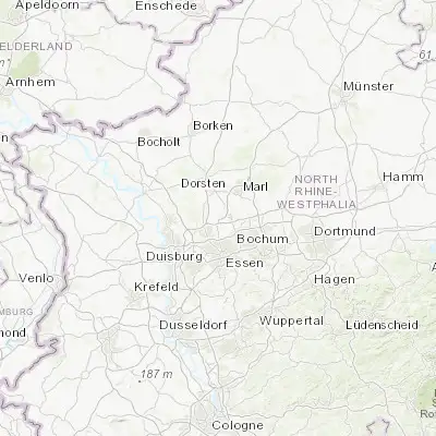 Map showing location of Gladbeck (51.570770, 6.985930)