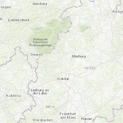 Map showing location of Gladenbach (50.768470, 8.580850)