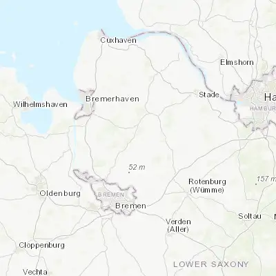 Map showing location of Gnarrenburg (53.383330, 9.000000)