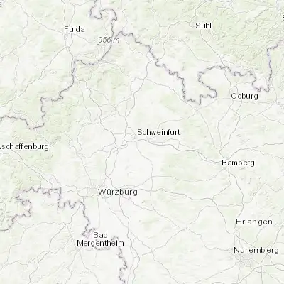 Map showing location of Gochsheim (50.016670, 10.283330)