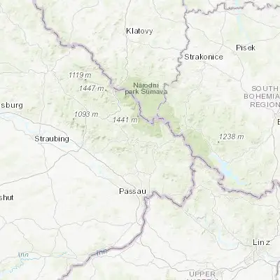 Map showing location of Grafenau (48.857680, 13.397400)