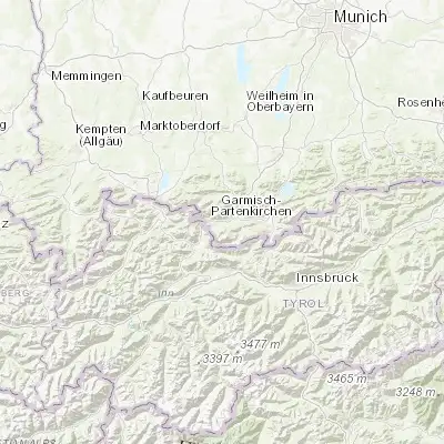 Map showing location of Grainau (47.476140, 11.024050)