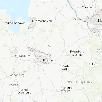 Map showing location of Grasberg (53.183330, 8.983330)