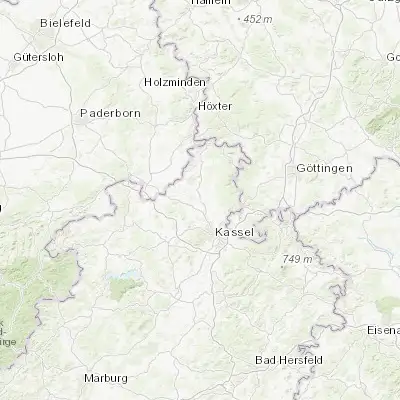 Map showing location of Grebenstein (51.446480, 9.412500)