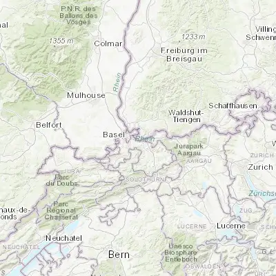 Map showing location of Grenzach-Wyhlen (47.550000, 7.683330)