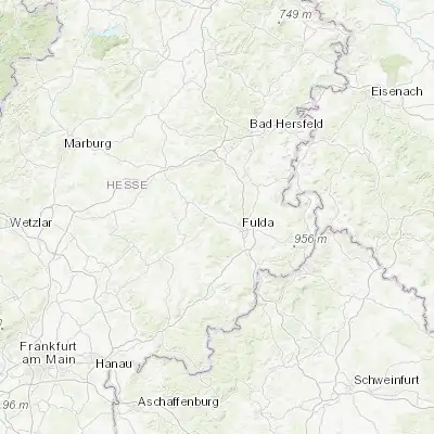 Map showing location of Großenlüder (50.592500, 9.542310)