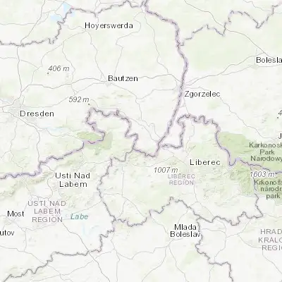 Map showing location of Großschönau (50.900000, 14.683330)