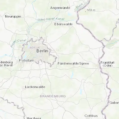 Map showing location of Grünheide (52.423430, 13.813240)