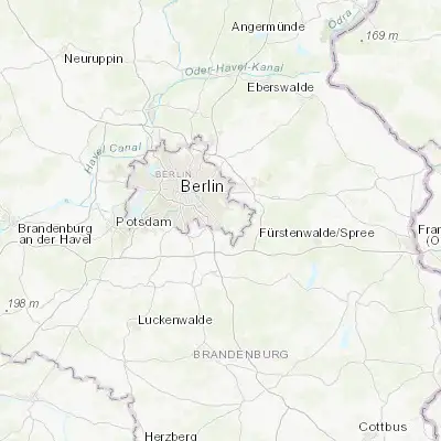 Map showing location of Grünau (52.416420, 13.580390)