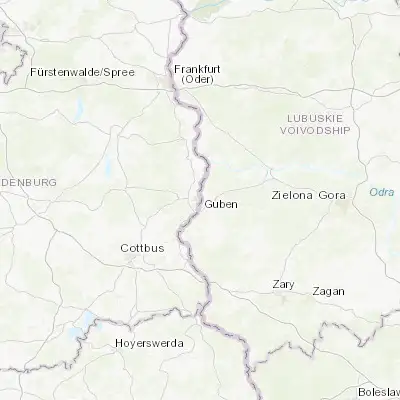 Map showing location of Guben (51.949870, 14.714470)
