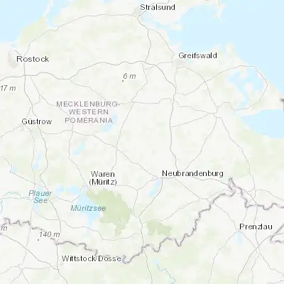 Map showing location of Gützkow (53.724320, 13.106640)