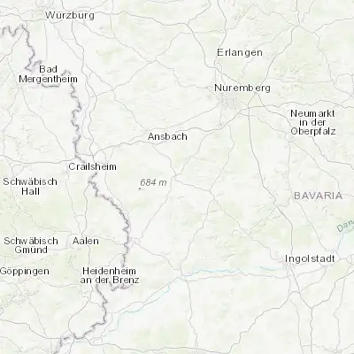 Map showing location of Gunzenhausen (49.116630, 10.759710)