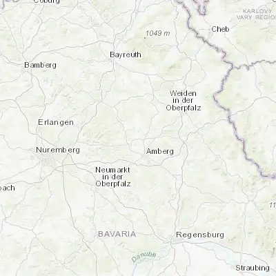 Map showing location of Hahnbach (49.533890, 11.803020)