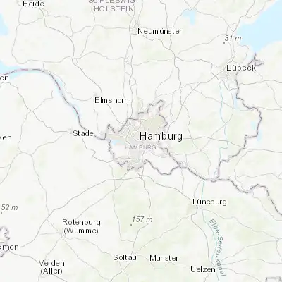 Map showing location of Hamburg-Mitte (53.550000, 10.016670)