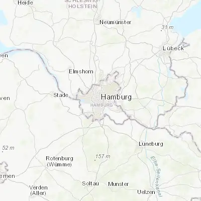 Map showing location of Hamburg (53.550730, 9.993020)
