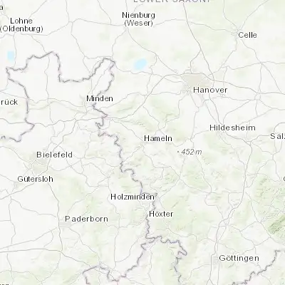 Map showing location of Hameln (52.103970, 9.356230)