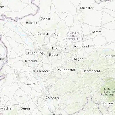 Map showing location of Hattingen (51.398940, 7.185570)