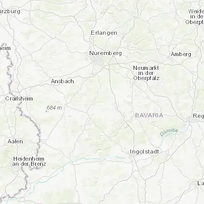 Map showing location of Heideck (49.133650, 11.127260)