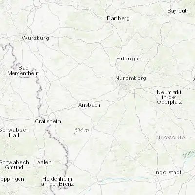 Map showing location of Heilsbronn (49.335720, 10.787410)