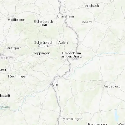 Map showing location of Herbrechtingen (48.621730, 10.176000)