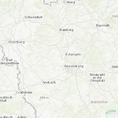 Map showing location of Herzogenaurach (49.567980, 10.885650)