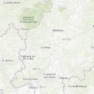 Map showing location of Heuchelheim (50.583330, 8.633330)