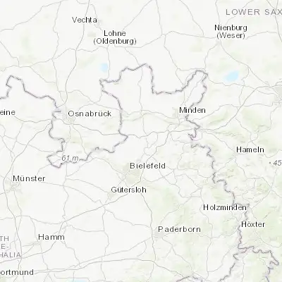 Map showing location of Hiddenhausen (52.166670, 8.616670)