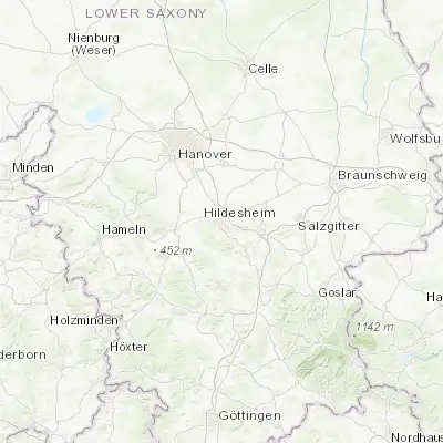 Map showing location of Hildesheim (52.150770, 9.951120)