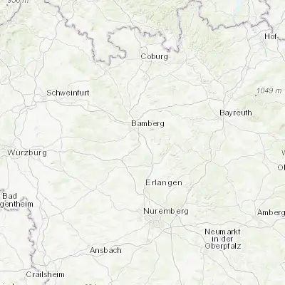 Map showing location of Hirschaid (49.817890, 10.989180)