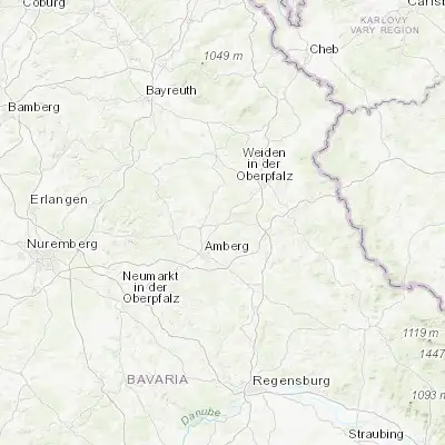 Map showing location of Hirschau (49.543960, 11.946170)
