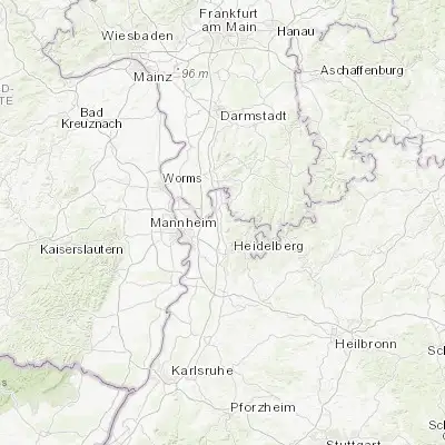 Map showing location of Hirschberg an der Bergstraße (49.507100, 8.656930)