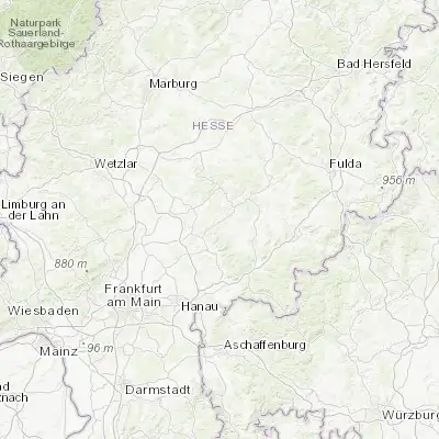 Map showing location of Hirzenhain (50.400000, 9.133330)