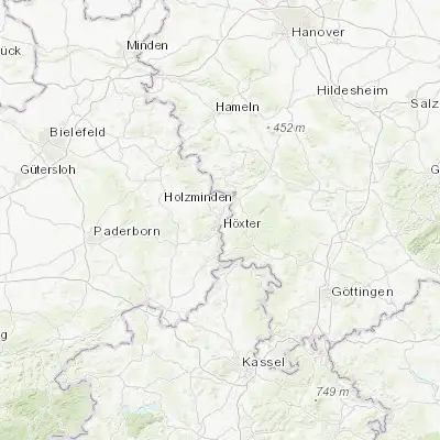 Map showing location of Höxter (51.775010, 9.381550)