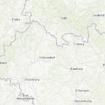 Map showing location of Hofheim in Unterfranken (50.136750, 10.523210)