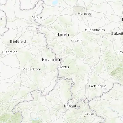 Map showing location of Holzminden (51.827980, 9.445500)