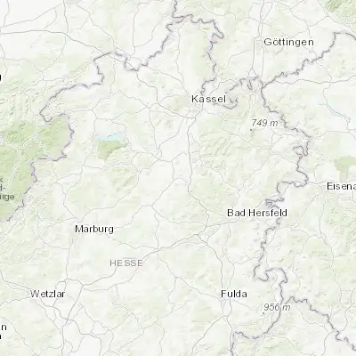 Map showing location of Homberg (51.029940, 9.402610)