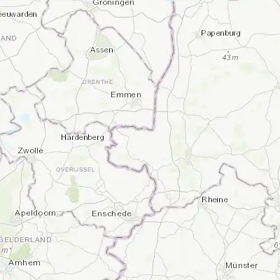 Map showing location of Hoogstede (52.583330, 6.950000)