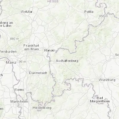 Map showing location of Hösbach (50.006460, 9.207650)
