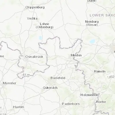 Map showing location of Hüllhorst (52.283330, 8.666670)