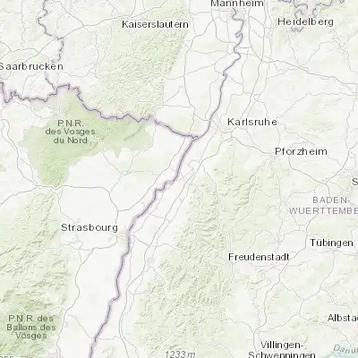 Map showing location of Hügelsheim (48.800000, 8.116670)