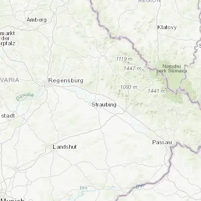 Map showing location of Hunderdorf (48.891620, 12.673820)