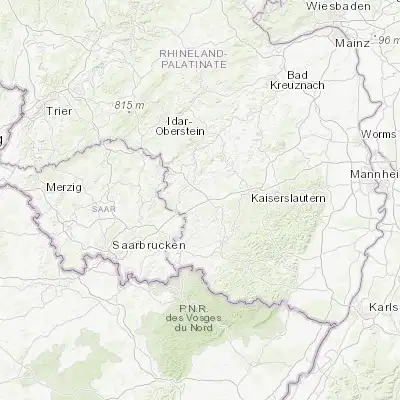 Map showing location of Hütschenhausen (49.416670, 7.483330)
