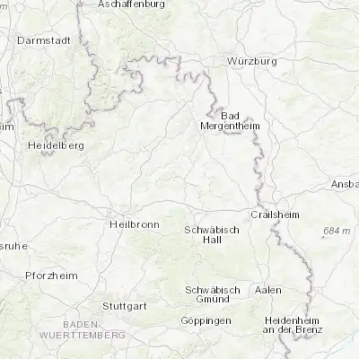 Map showing location of Ingelfingen (49.300280, 9.653030)